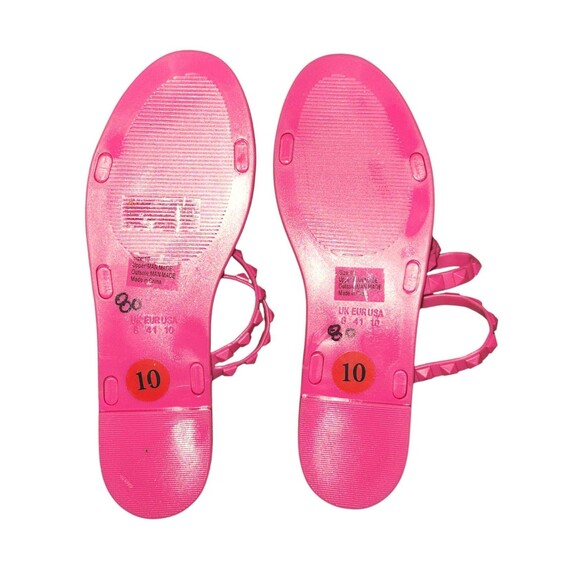 Olivia Miller Studded Jelly Sandals Unworn Pink 10 Womens Island Resort Beachy - Picture 4 of 4